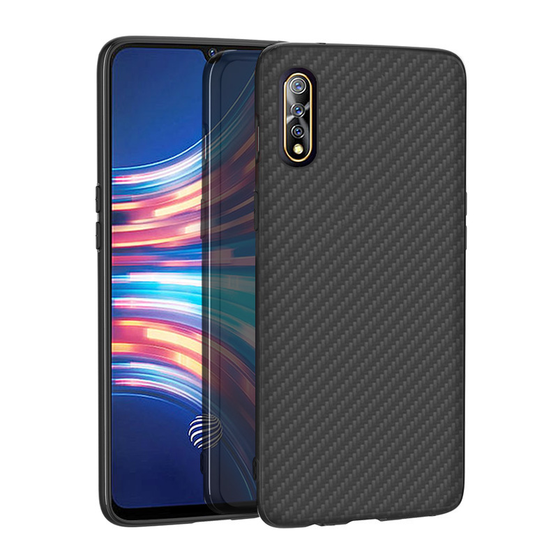 Matte Finish Carbon Fiber Textured Light Thin Shock Absorbing Bumper Skin hard case for Vivo V17 NEO