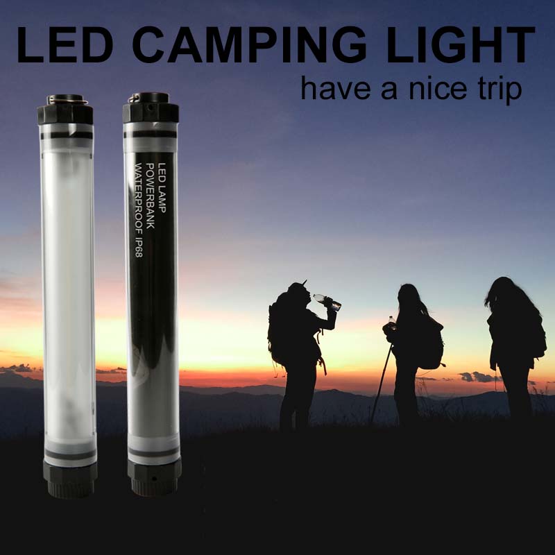 Portable Powerbank Waterproof IP68 Handheld LED Camping Lights