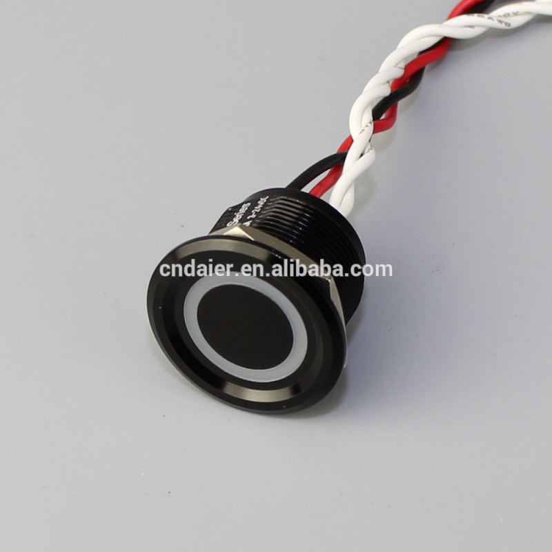 22mm Concave Button Ring Illuminated Piezo Switch IP68