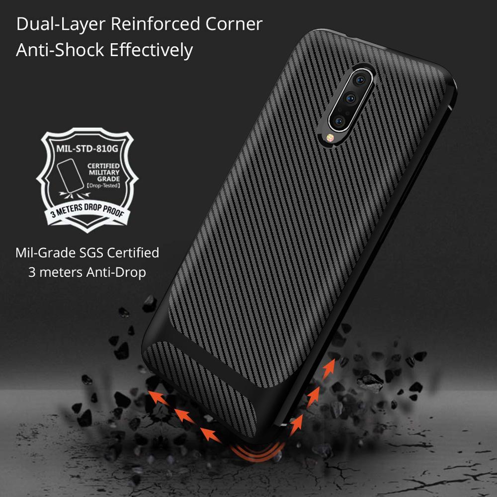 2019 New arrival Silicone carbon fiber phone case for Oneplus 7 Pro back cover