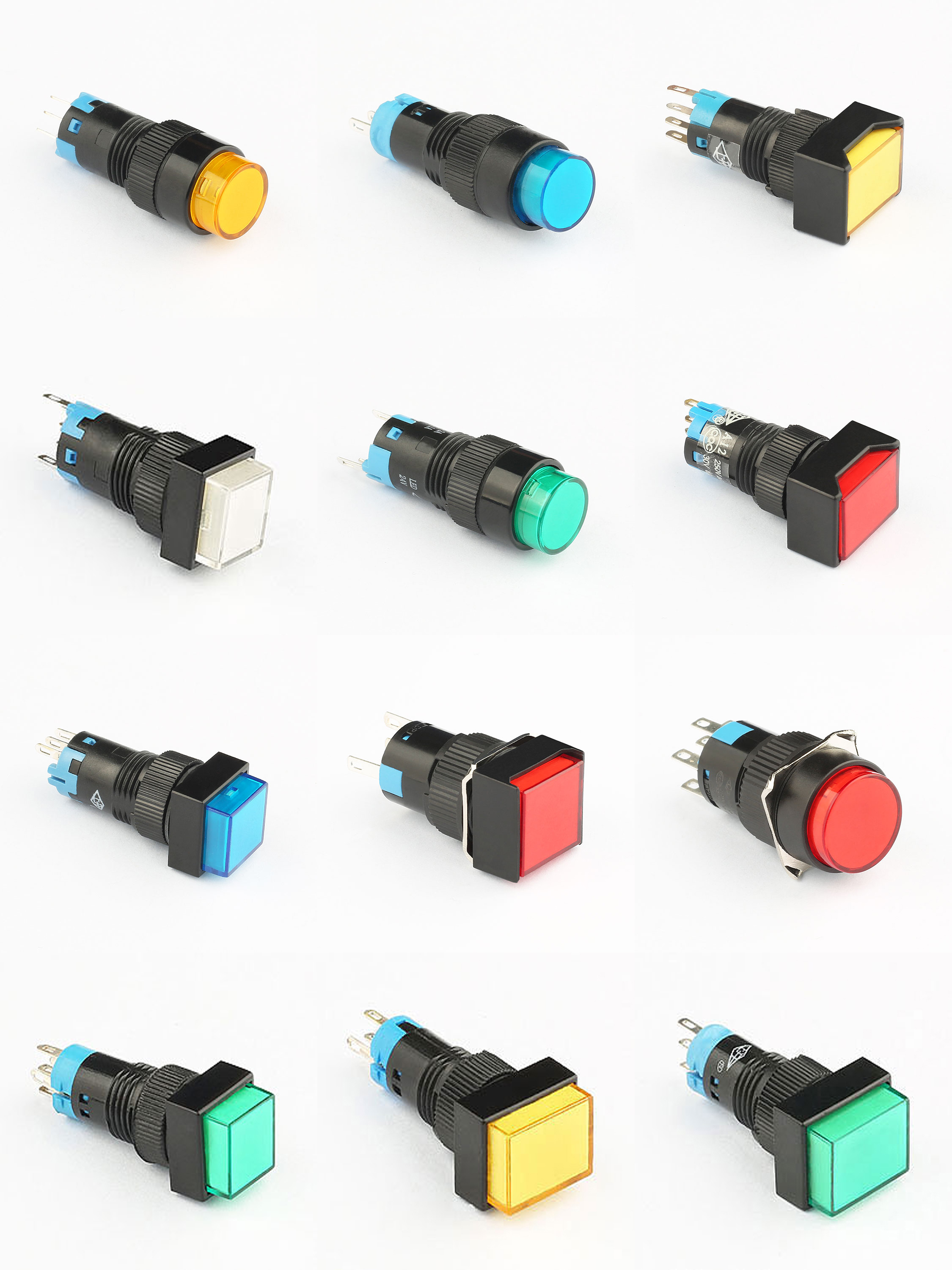 AD10 factory price free sample 10mm momentary led pushbutton  rounded rectangular push button switch