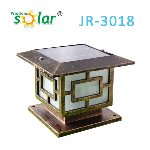 hot sale European style model CE Patent Solar Garden Light solar pillar light solar post cap light with high lumens