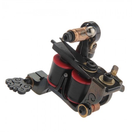 Tattoo Machine Gun 10 Wrap Coils Liner Shader Body Art Supply Cast Iron Rotary