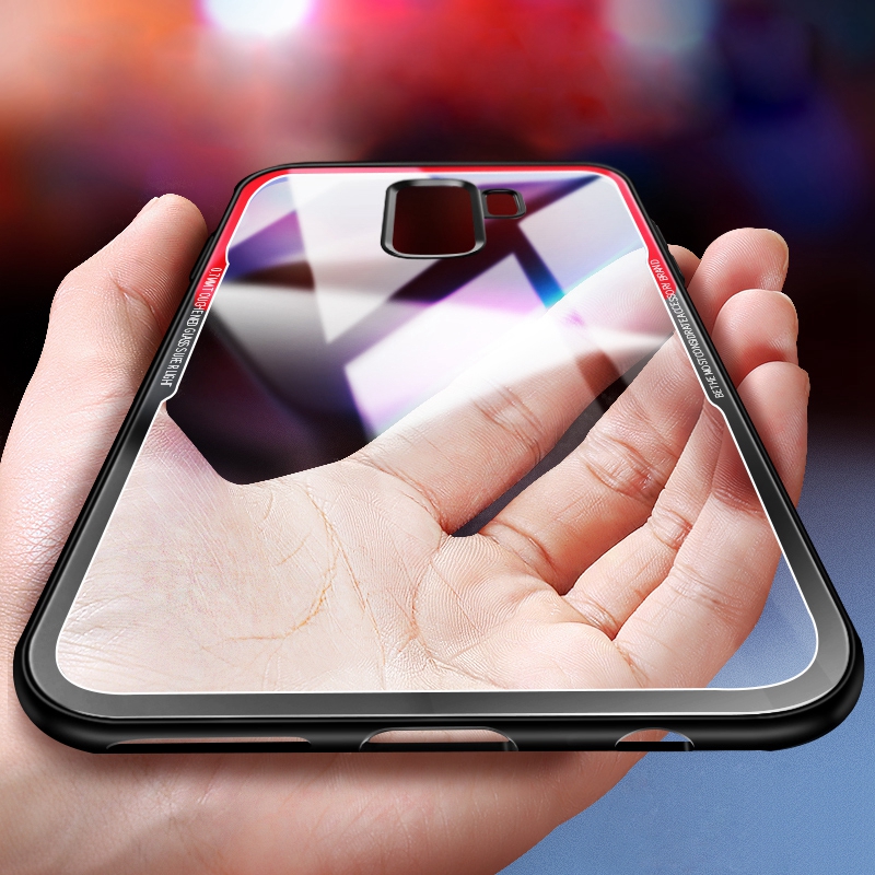 2019 Newest shockproof tpu frame tempered glass back cover mobile phone case For Samsung galaxy S9