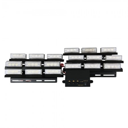 White Yellow 54 LED Strobe Dash Police Emergency Flashing Warning Light for Car