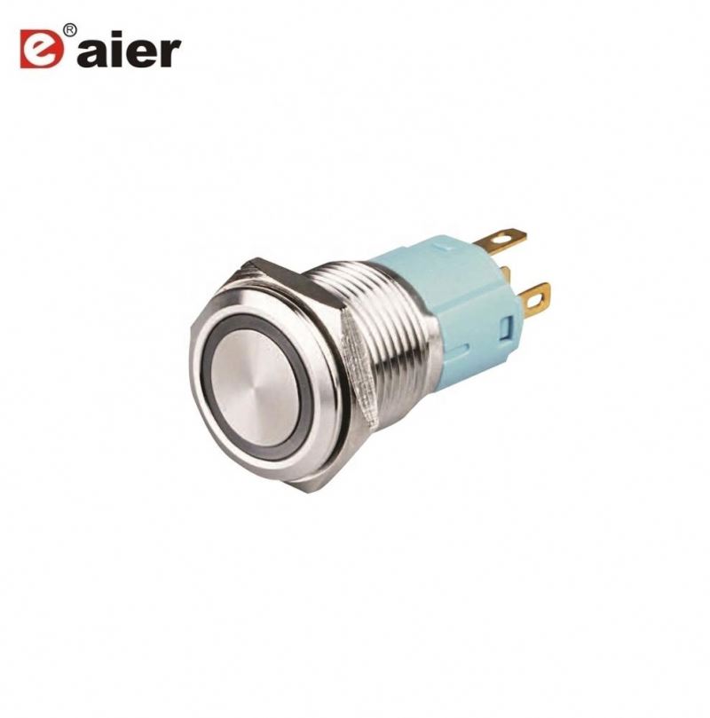 16mm Mini 1NO 1NC 5 Pin Stainless Steel Push Button Light Switch