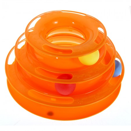 Cat Pet Interactive Amusement Ball Disk Toy 3 level cat orange ball toy