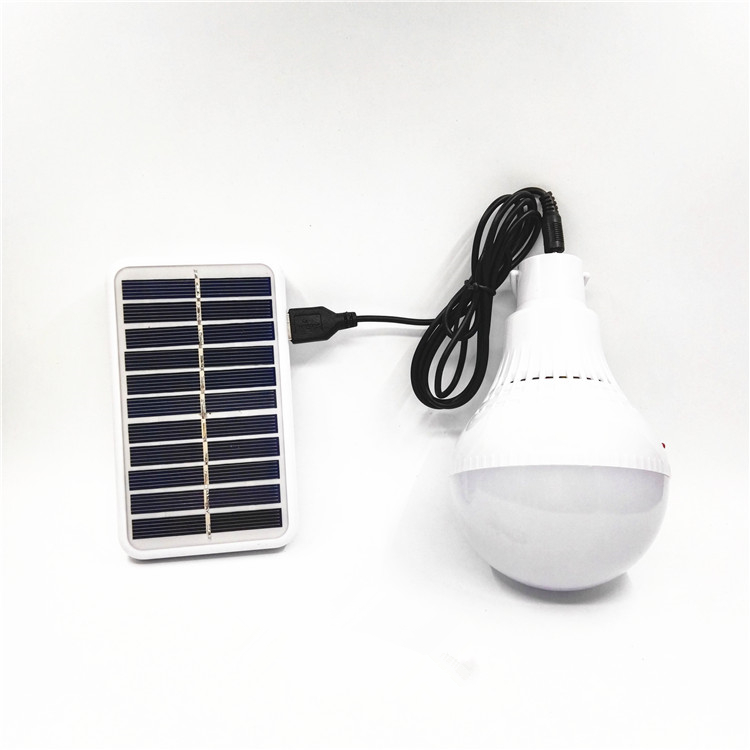 Portable solar light bulb lamp with long backup time