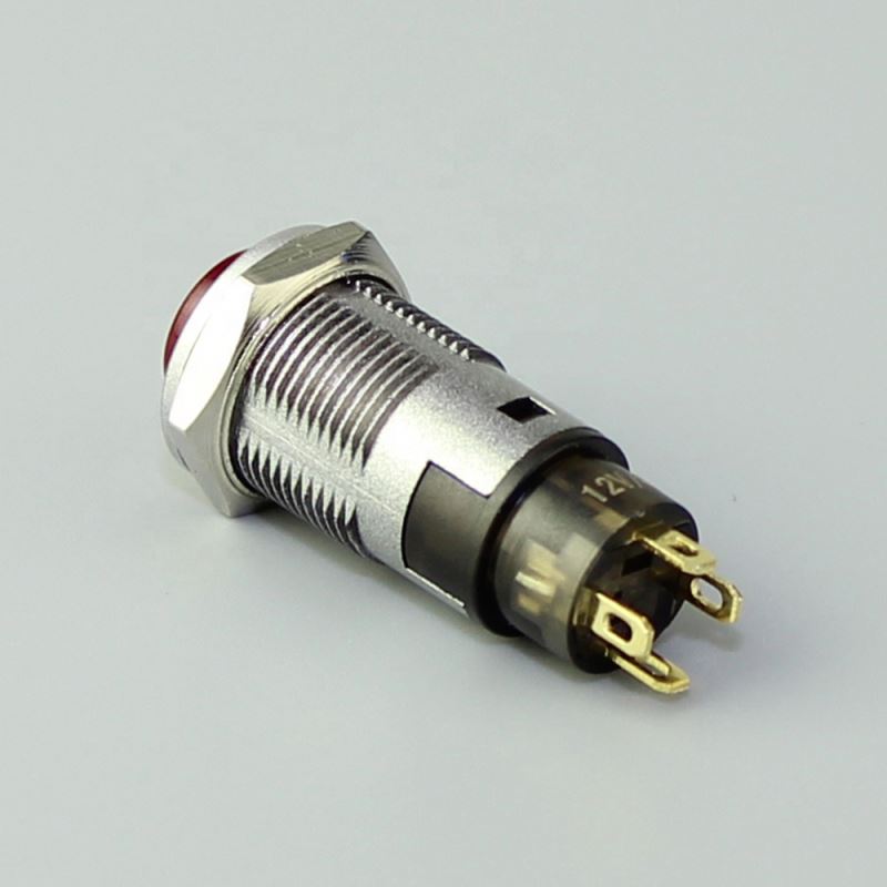 12mm Push ON SPST LED Lighted Sealed Plastic Mini Push Switch