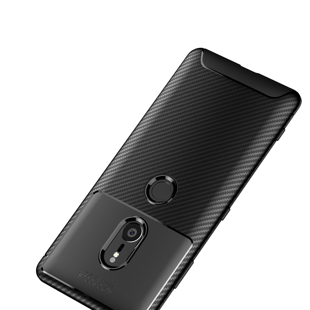 Carbon Fiber 360 Protective phone case For Sony xperia xz3 TPU Silicone back cover case