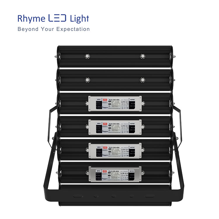 840W 25m IP66 Tennis Count High Mast Lighting Smart Control 1-10V/DALI/Photocell/DMX512 Rotatable Module Adjustable Yoke