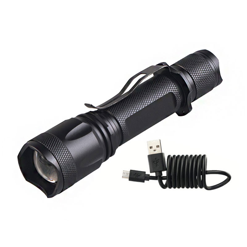 1000 Lumen EDC Flashlight 18650 Battery 10 Watt T6 Led Micro Charging USB Rechargeable LED Flashlight