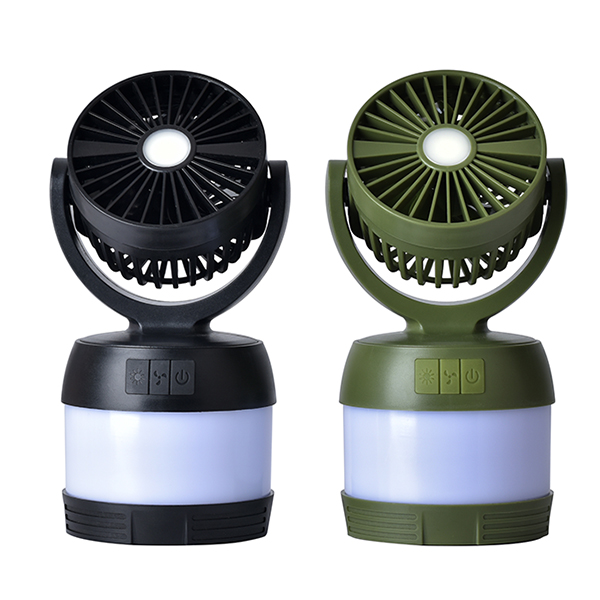 Mini Fan Light with Light Bulb Rechargeable Power for Camping,Hiking,Climbing