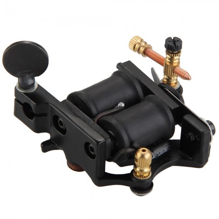 New Alloy Tattoo Machine Gun Shader Liner 10 Wrap Coils Razor Style Free Tool