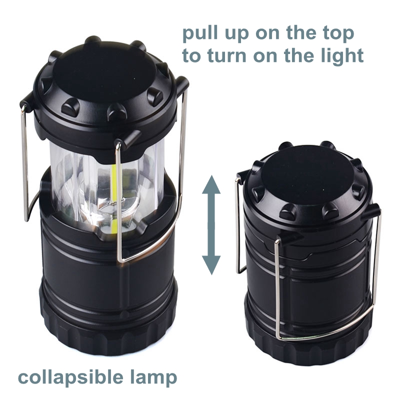 Wholesales ABS Plastic AA Tent Light Collapsible Multi-function COB LED Camping Lantern