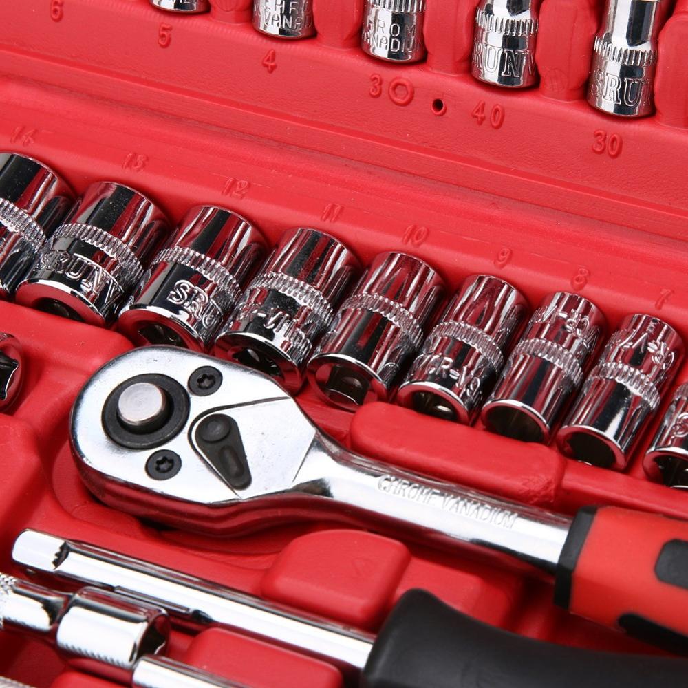 46 pcs Combination Wrench Set Batch Head Ratchet Pawl Socket Spanner + Screwdriver set Home Car Repair Tool Sets