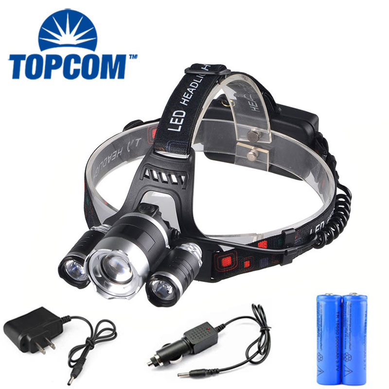 6000LM tactical super bright headlamp rechargeable head flashlight  for running outdoors