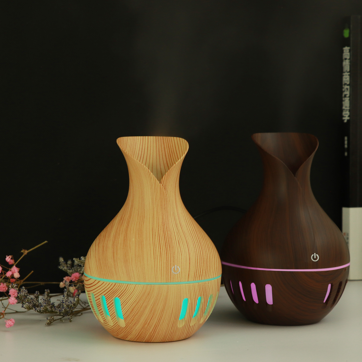 USB Wooden Aroma Humidifier Aromatherapy Ultrasonic Humidifier Quiet Filter-less Diffuser