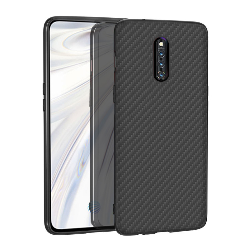 Matte Finish Carbon Fiber Textured Light Thin Shock Absorbing Bumper Skin hard case for Vivo X27 Pro