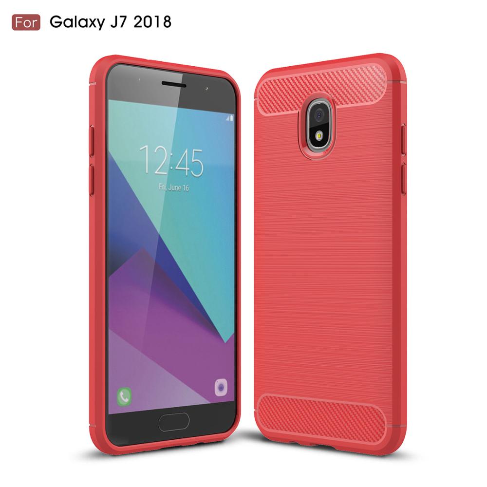 Carbon Fiber Tpu case for Samsung Galaxy J7 2018 Soft CF Cover