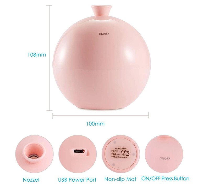 Portable Aromatherapy Oil Diffuser, Portable Aromatherapy Diffuser, Mini USB Ultrasonic Air Humidifier Essential Oil Diffuser