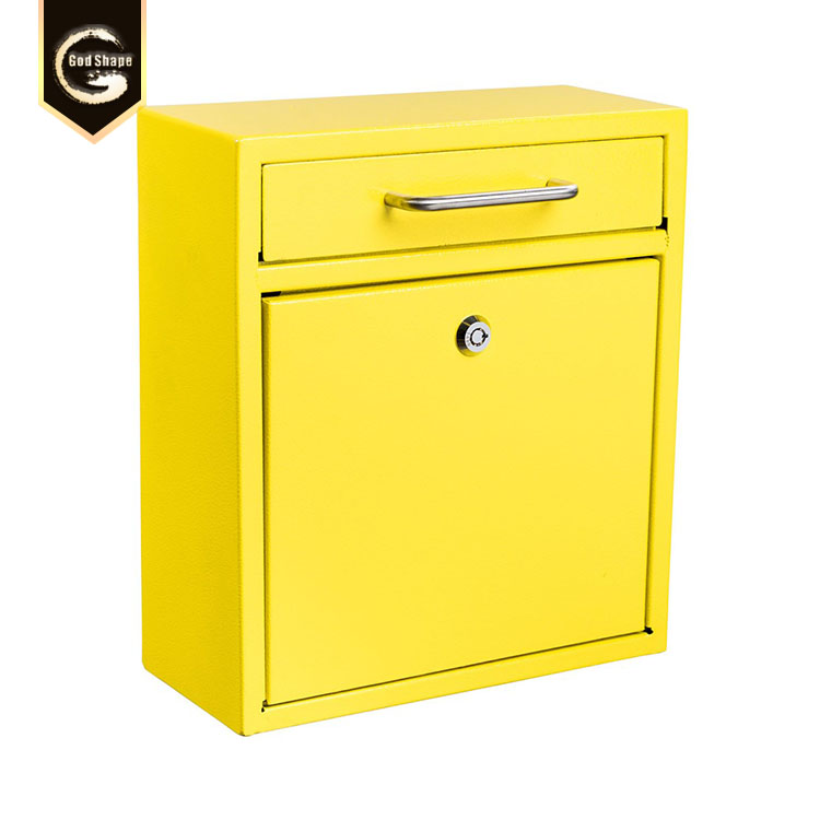 GS Factory Cast stainless steel wall mounted waterproof gold yellow bronze american mailboxes with safe lock