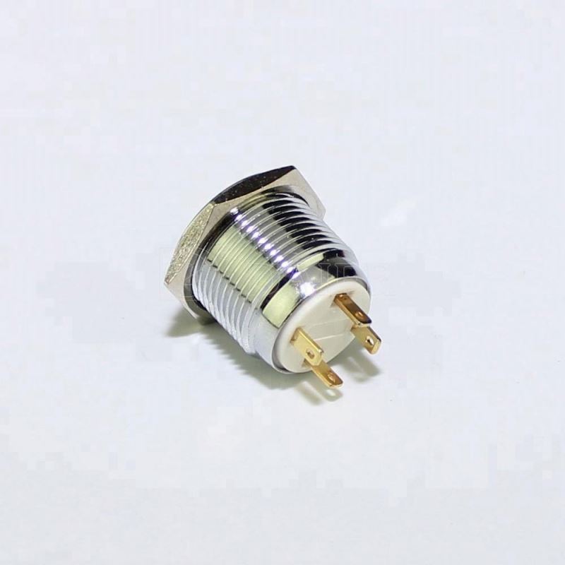 16MM Flat Button Soldering Terminal Momentary Metal Waterproof 4Pin Switch