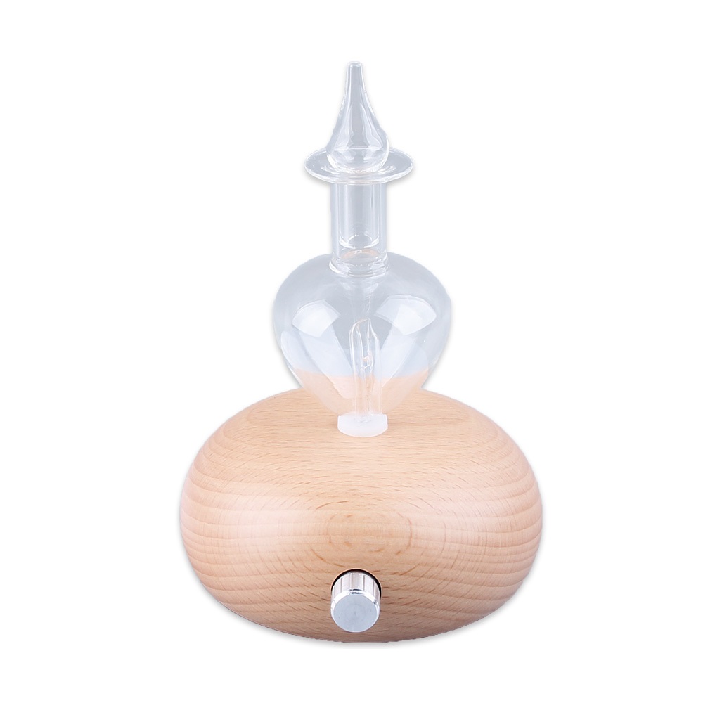 Real Wood& Lamp Natural Pure Glass Essential Oil Nebulizer Diffuser for Spa & Home