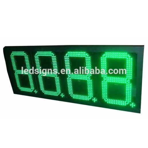 Hidly USA popular 12'' Green High bright and low voltage Waterproof Hidly Outdoor Petrol Station LED Price Panel