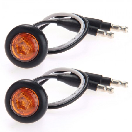 2 Waterproof Amber LED Side Marker Light Lamp for Car Truck Boat DC 12V