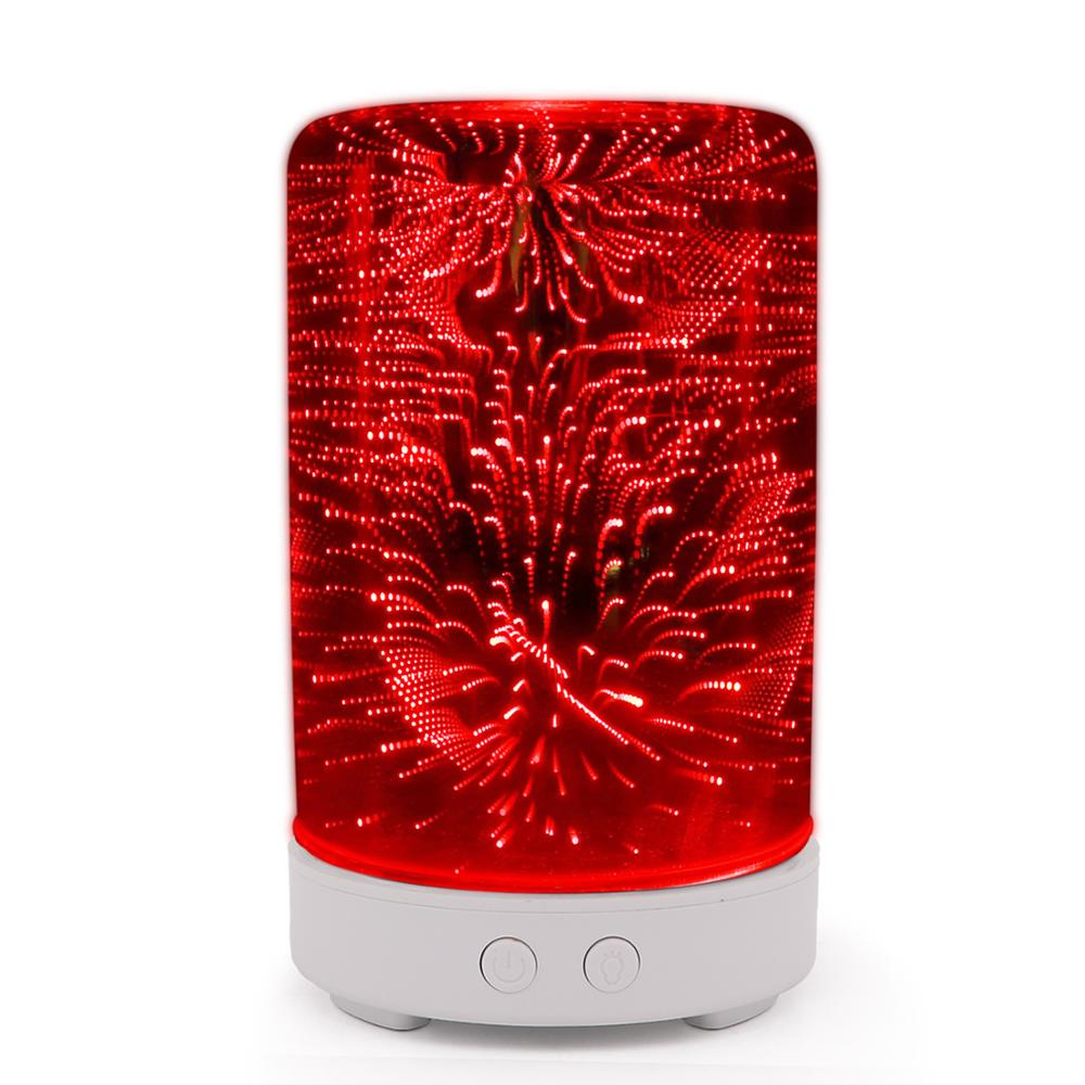 100ml 3D Glass Essential Oil Diffuser with 7 Color Changing Night Light and Timer Cool Smooth Mist Humidifier