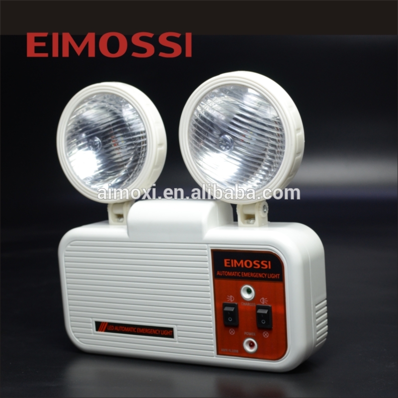 led battery backup plastic twin spot double head emergency light with automatic emergency device