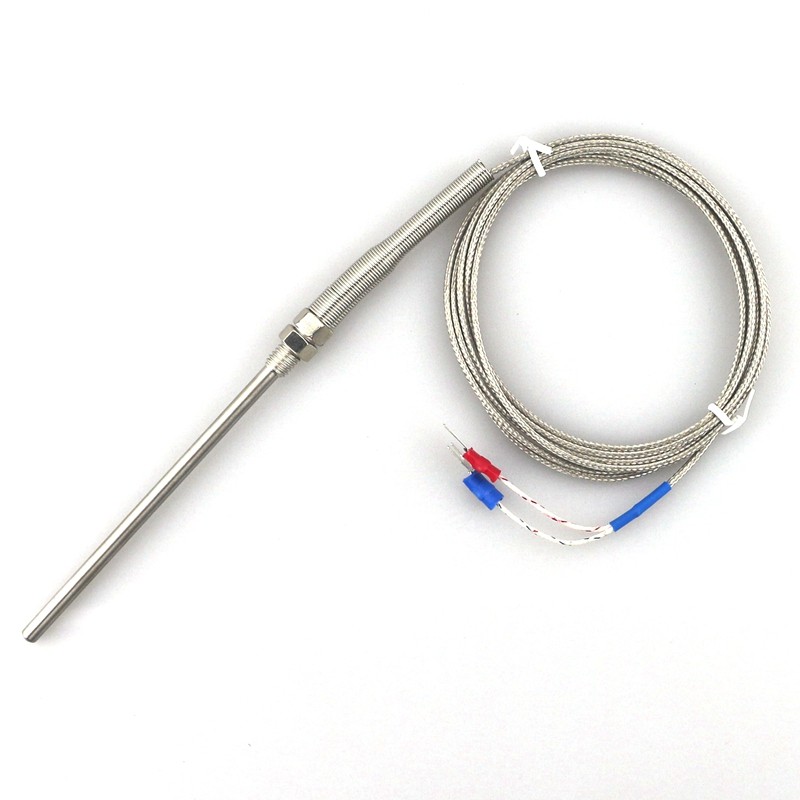 K type Thermocouple Stainless Steel probe Thermocouple 100mm 200mm 2m Cable Wire Length,Thermocouple 0~400C Temperature Sensor