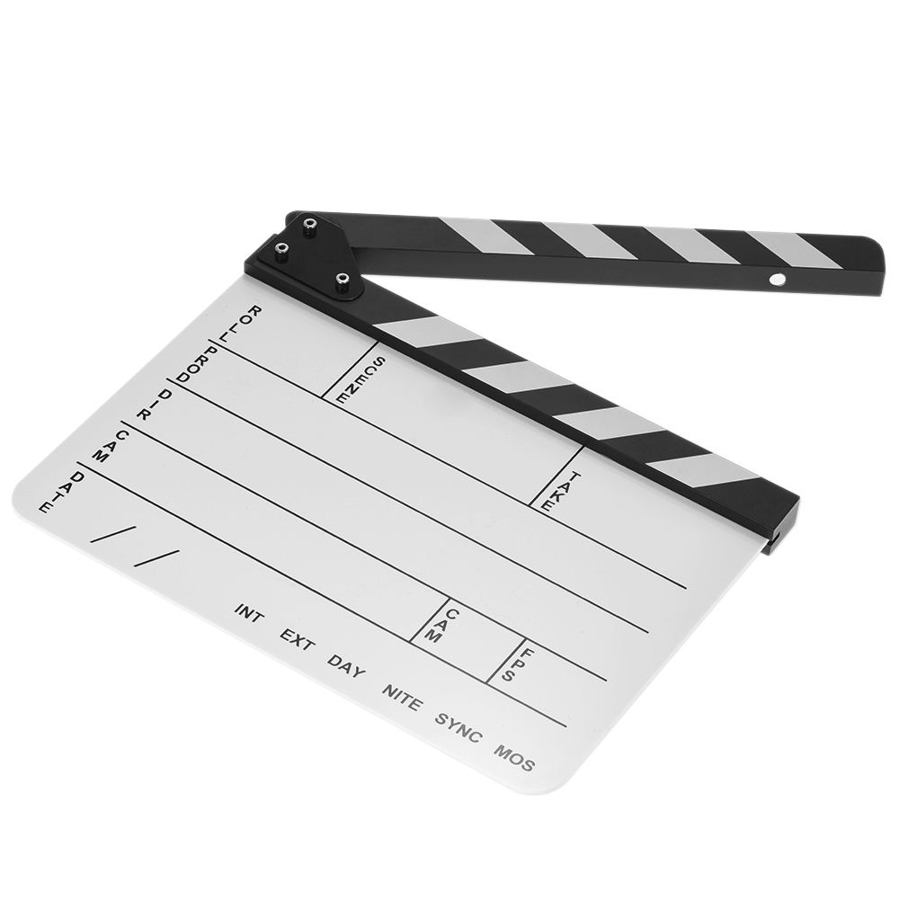 24 * 29.5cm Acrylic Dry Erase Clapboard Clap-stick Slate Clapper Board Slate for Film Movie Cut Action Scene Director