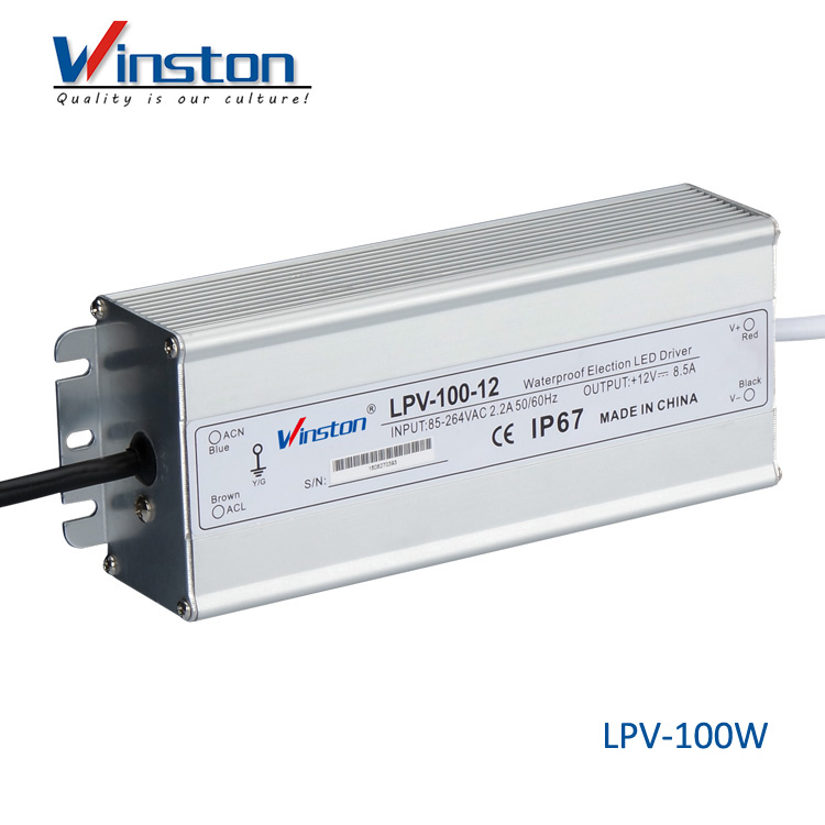 CE LPV-100 IP67 Industrial 100W 12V 24V LED AC DC Power Supply