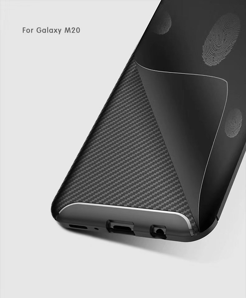 New Premium Shock Protection Carbon Fiber Skin TPU Silicone Case For Samsung galaxy M20