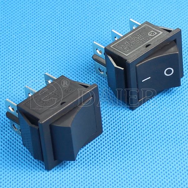Black ON ON Double Pole Double Throw 16A Rocker Switch 6 PIN