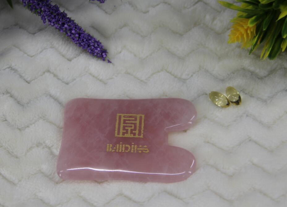 Pink jade/ rose quartz facial Gua Sha board face massager