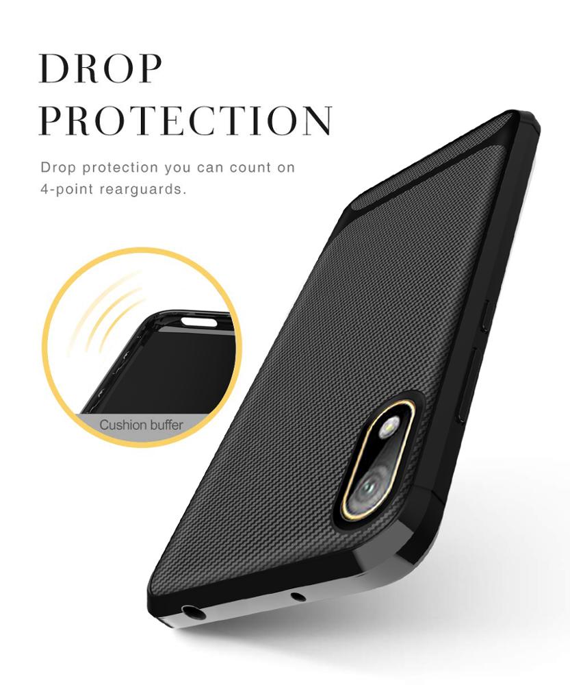 Carbon Fiber Silicon Back Cover For Huawei Y5 2019 Phone Case