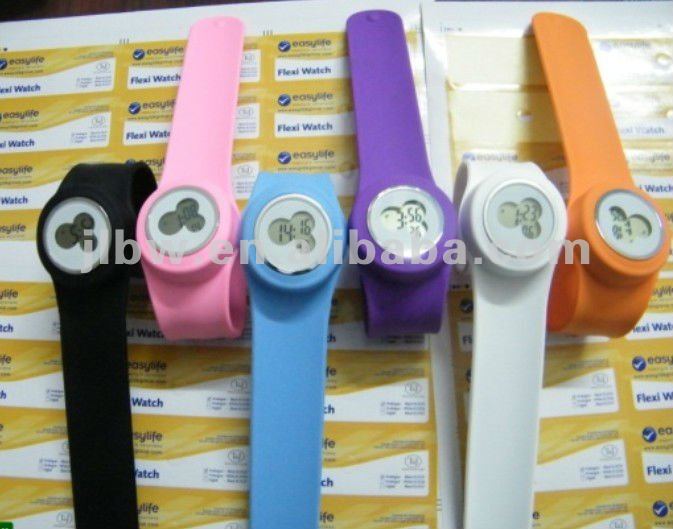 digital silicon wristband slap watches for kids boys girls silicon watch