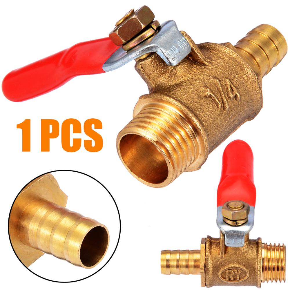 1pcs Ball Valve 1/4'' PT Male 13mm to 8mm Threaded Ball Valve Brass Ball Valves Pipe Fitting DIY Hardware Tools