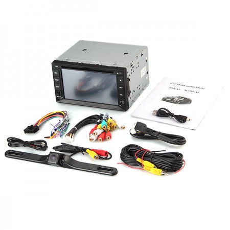 Standard 6.2 Car DVD Player In-Dash 2-DIN Touchscreen 480p Rear Camera Bundle