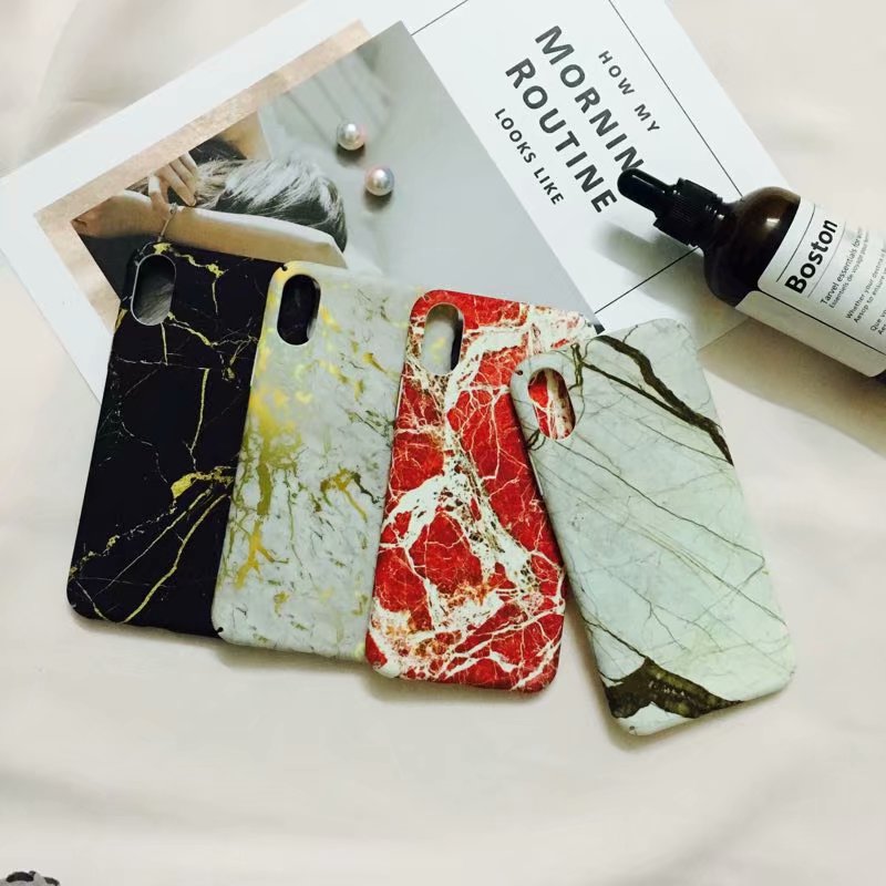 For iPhone X Marble Case for iPhone 7 Plus Plastic Mobile Phone Case