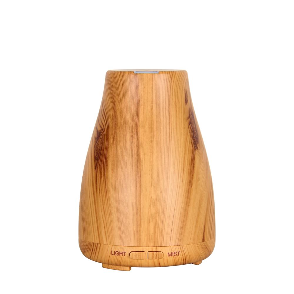 120ml Wood Grain Ultrasonic Rosemary Essential Oil Diffuser with 7 Color Changing LED Lights for Home, Office and Hotel