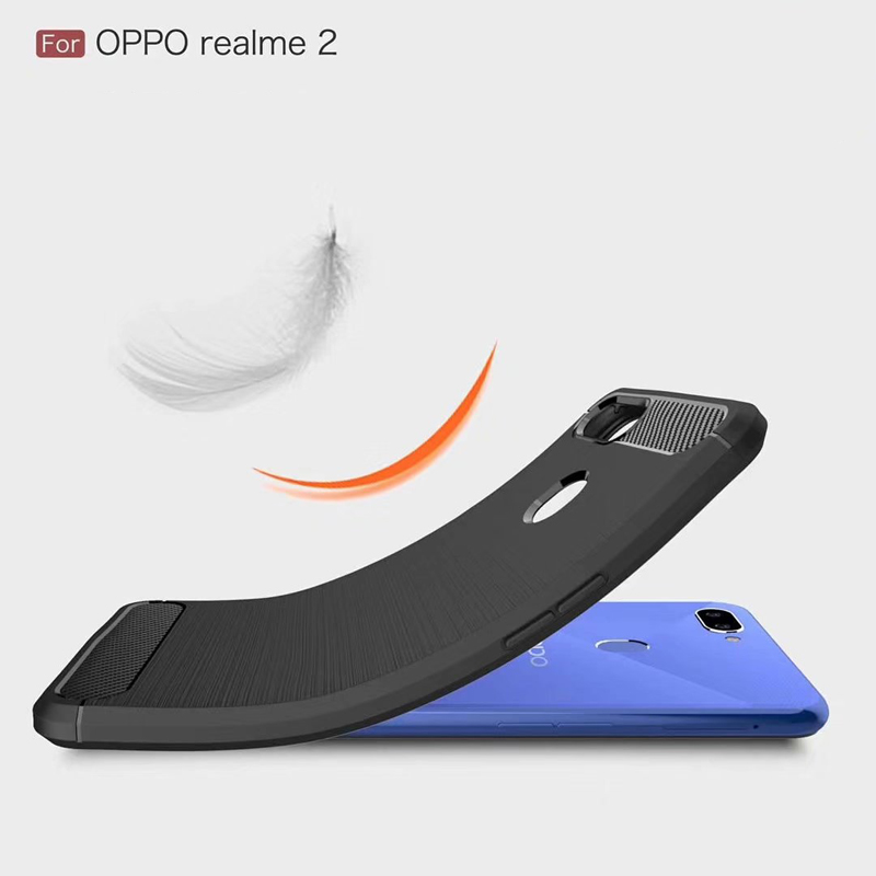 New Arrival Carbon Fiber Tpu case For OPP O Realme 2 brushed tpu soft cover