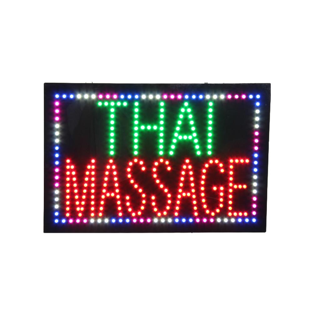Hidly 16x24 Inches Thai Massage LED Sign Super Bright Electric Advertising Display Board for Massage Shop