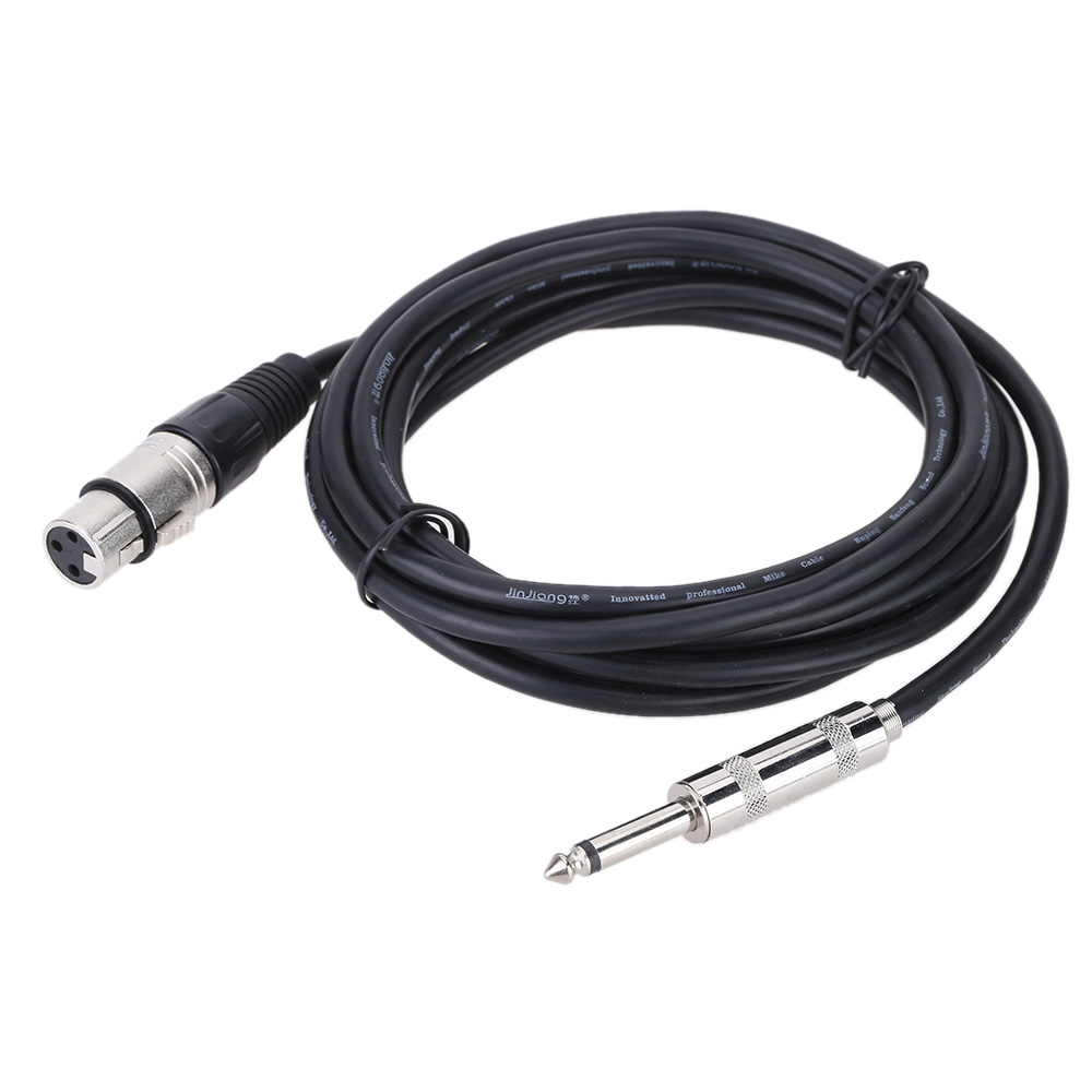 16ft XLR Female Socket to 6.35mm 1/4 Male Jack Plug Stereo Audio Cable Cord Wire for Mic Mixer Amplifier Sound Card