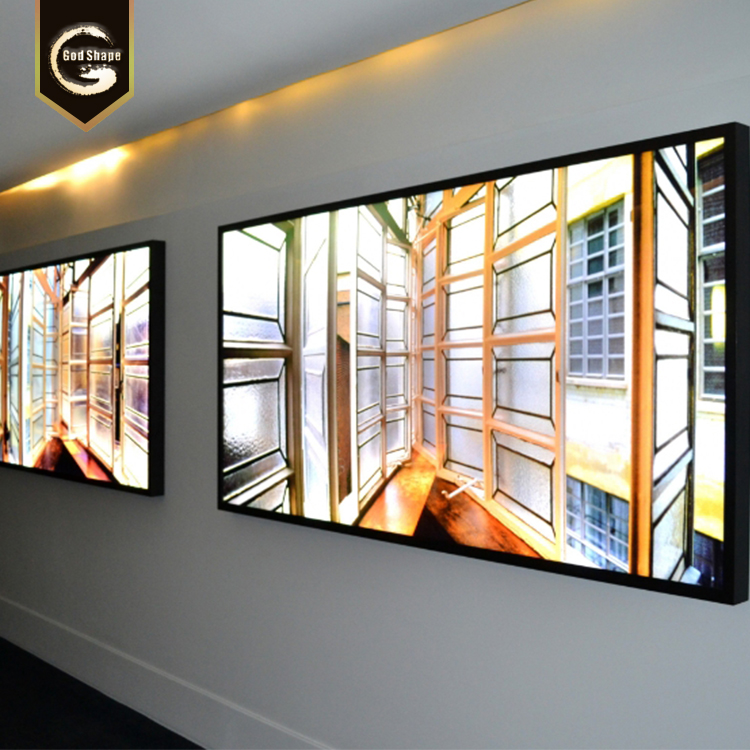 GS High quality Frameless backlit fabric LED advertising equipment light box sign for wall decoration