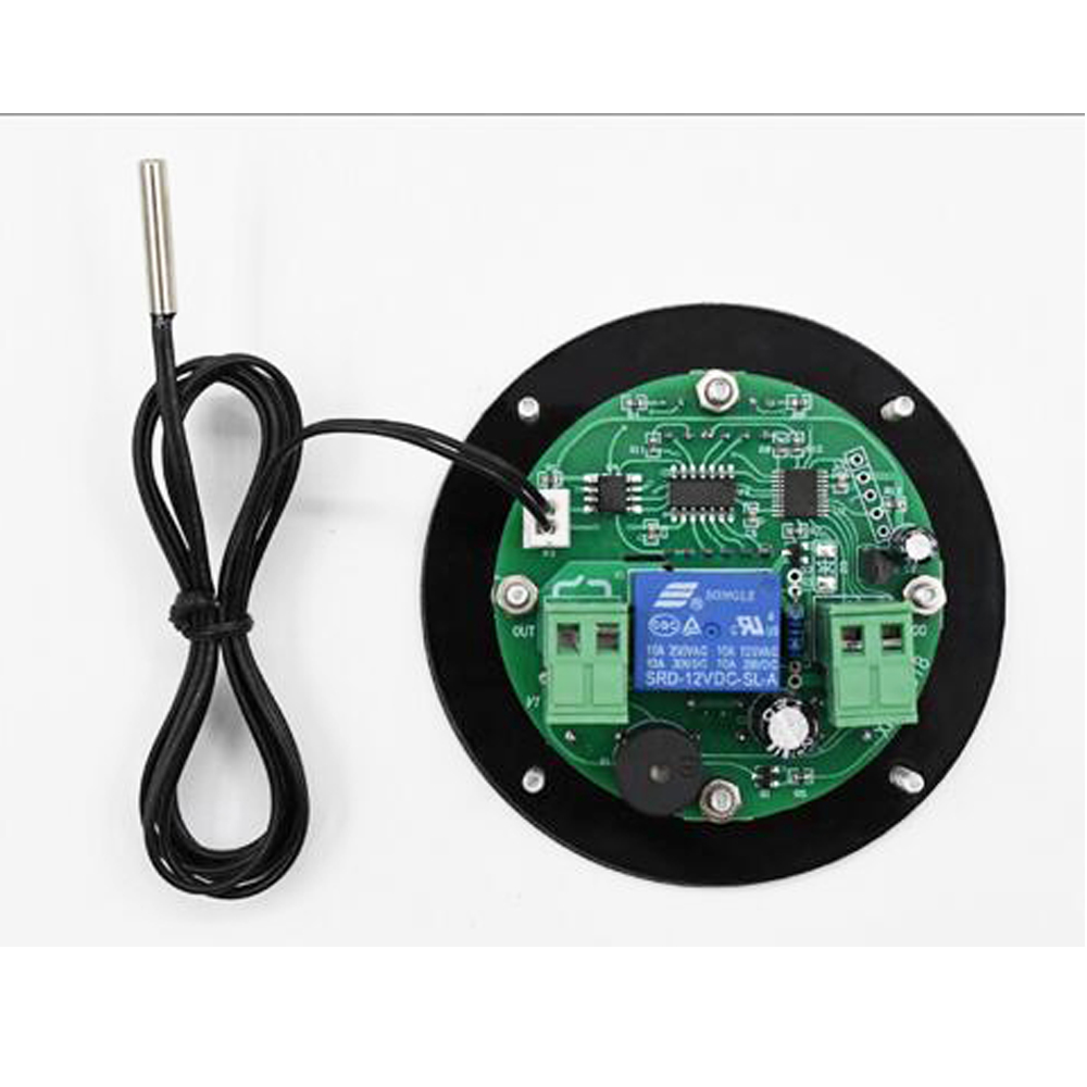 XH-W1818 High Precision Microcomputer Temperature Controller Circular Digital Display Thermostat Round Digital Embedded