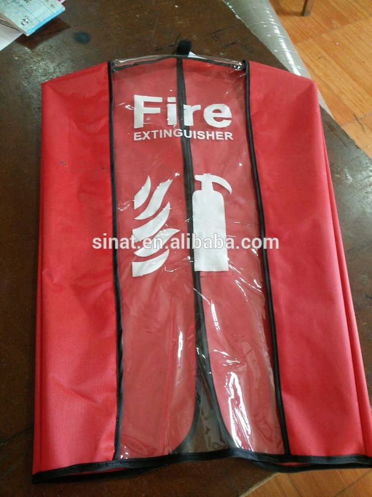 Fire extinguisher cover with clear plastic window